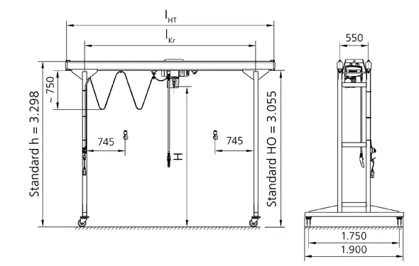 KBK suspension monorails diagram